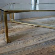 1970s Chrome & Brass Coffee Table by Romeo Rega gallery detail image