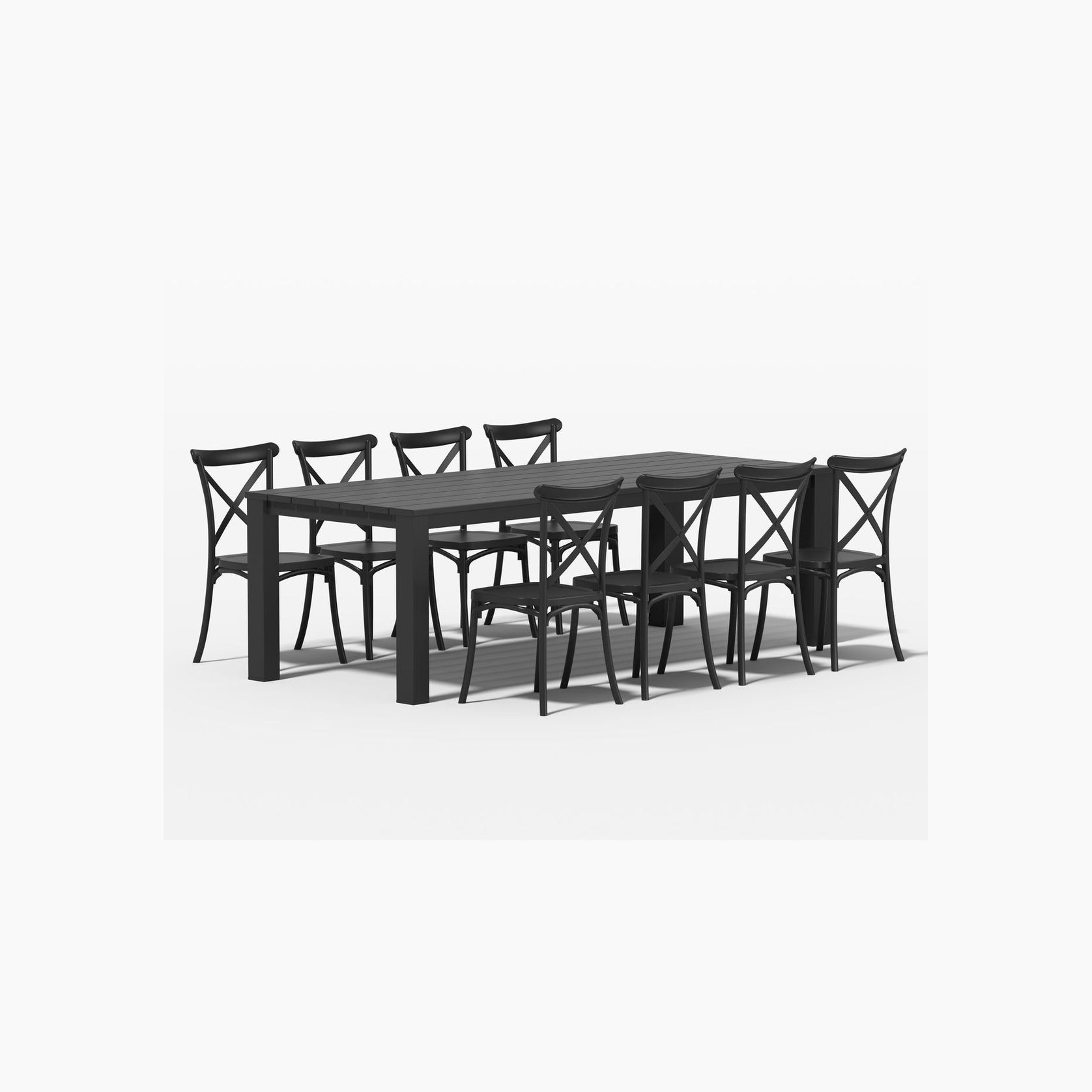 Ficus Table With Avis Chairs 9-Piece Outdoor Dining Set gallery detail image