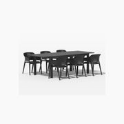 Cumulus Extension Table With Anna Chairs 7-Piece Outdoor Dining Set gallery detail image