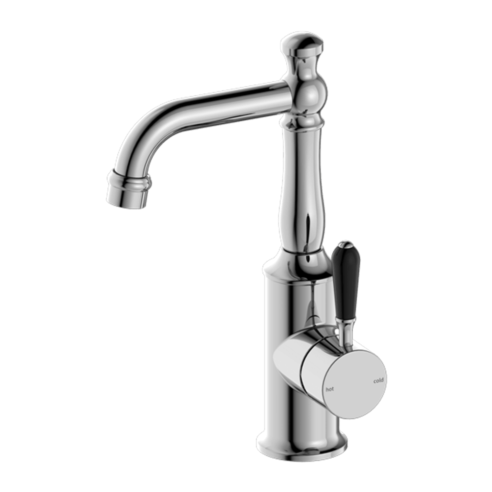 York Basin Mixer With Black Porcelain Lever Chrome gallery detail image