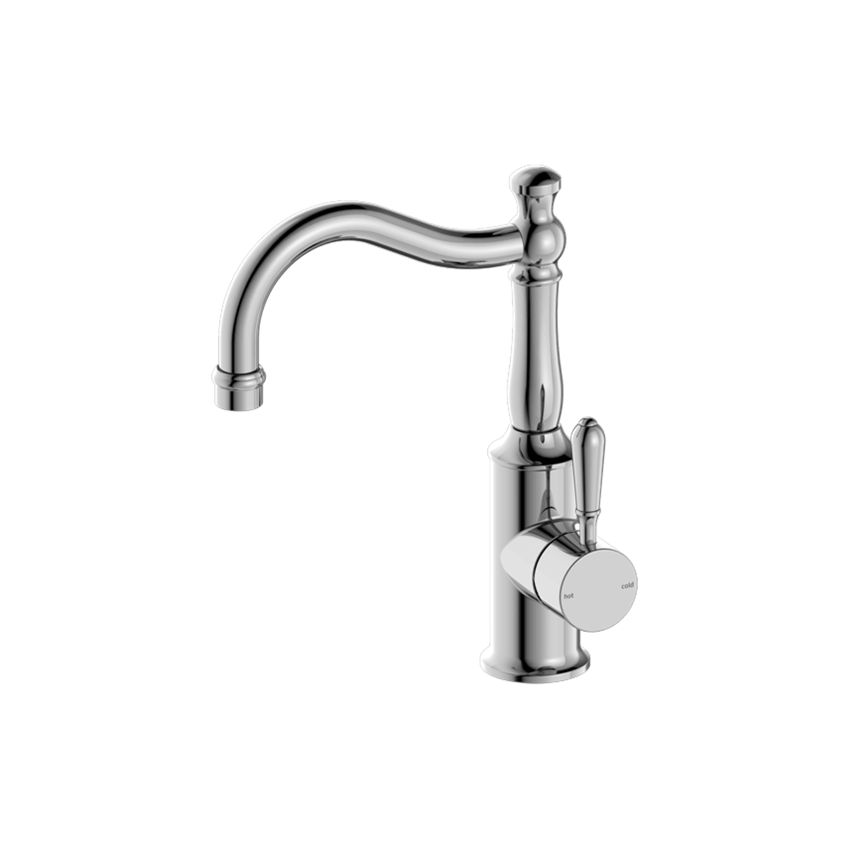York Basin Mixer Hook Spout With Metal Lever Chrome gallery detail image