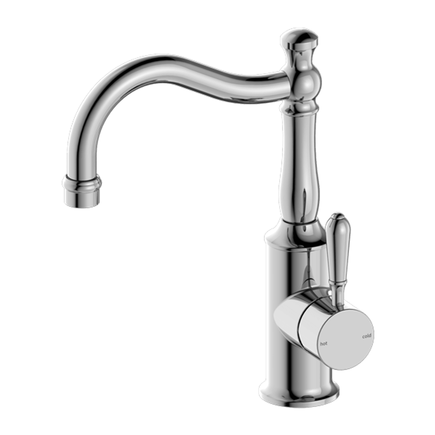 York Basin Mixer Hook Spout With Metal Lever Chrome gallery detail image