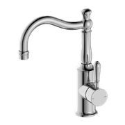 York Basin Mixer Hook Spout With Metal Lever Chrome gallery detail image