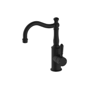 York Basin Mixer Hook Spout With Metal Lever Matte Black gallery detail image
