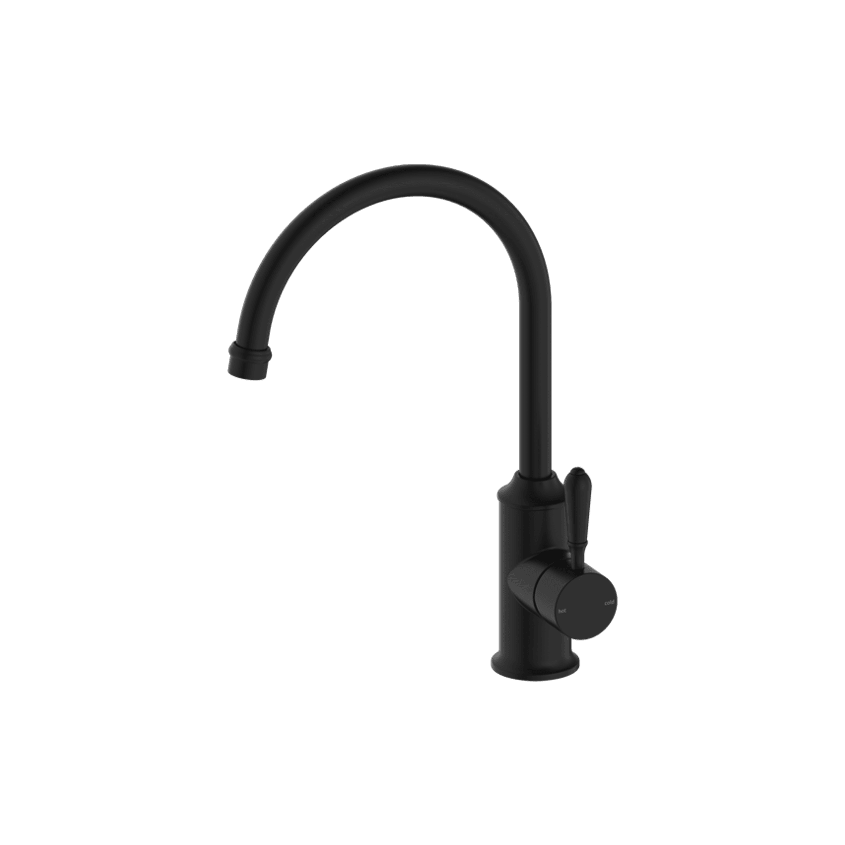 York Kitchen Mixer Gooseneck Spout With Metal Lever Matte Black gallery detail image
