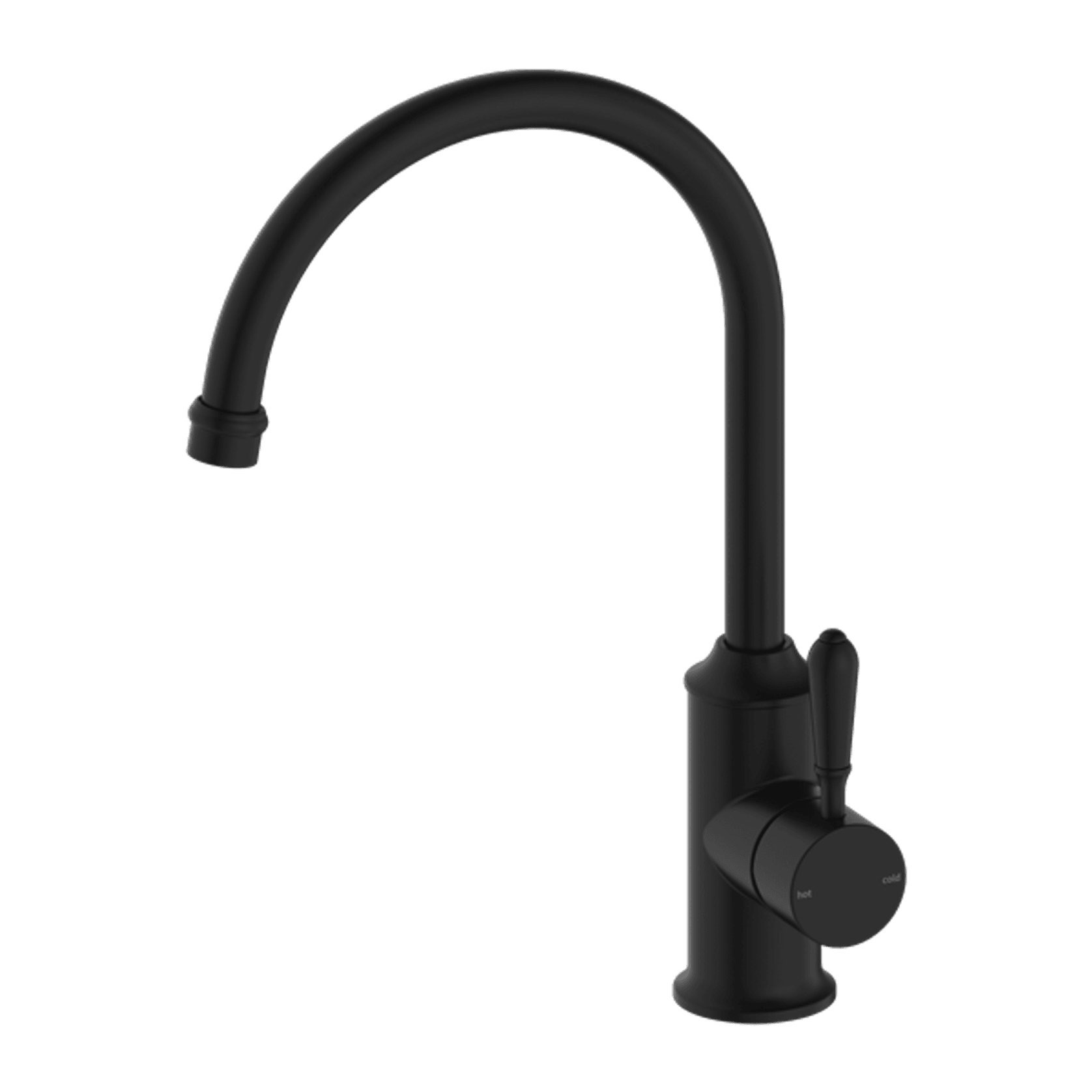 York Kitchen Mixer Gooseneck Spout With Metal Lever Matte Black gallery detail image