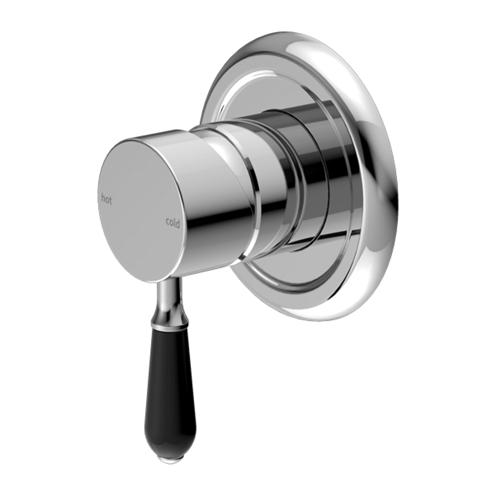 York Shower Mixer With Black Porcelain Lever Chrome gallery detail image