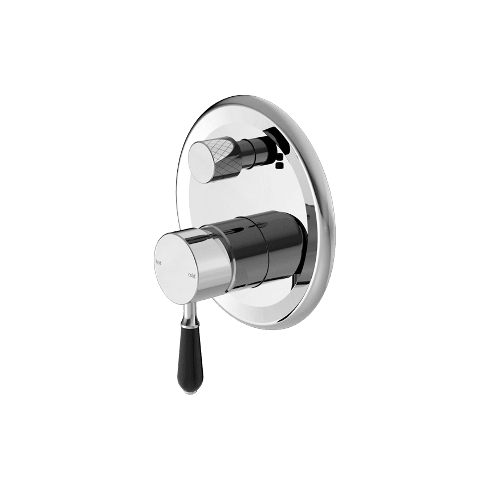 York Shower Mixer With Divertor With Black Porcelain Lever Chrome gallery detail image