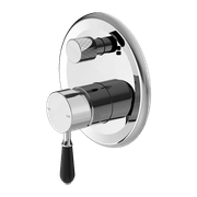 York Shower Mixer With Divertor With Black Porcelain Lever Chrome gallery detail image