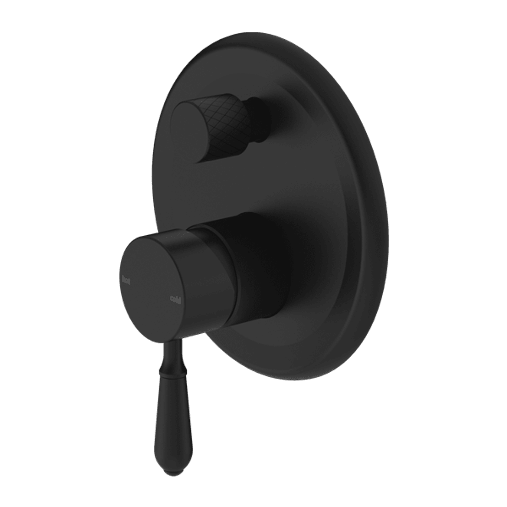 York Shower Mixer With Divertor With Metal Lever Matte Black gallery detail image