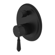 York Shower Mixer With Divertor With Metal Lever Matte Black gallery detail image