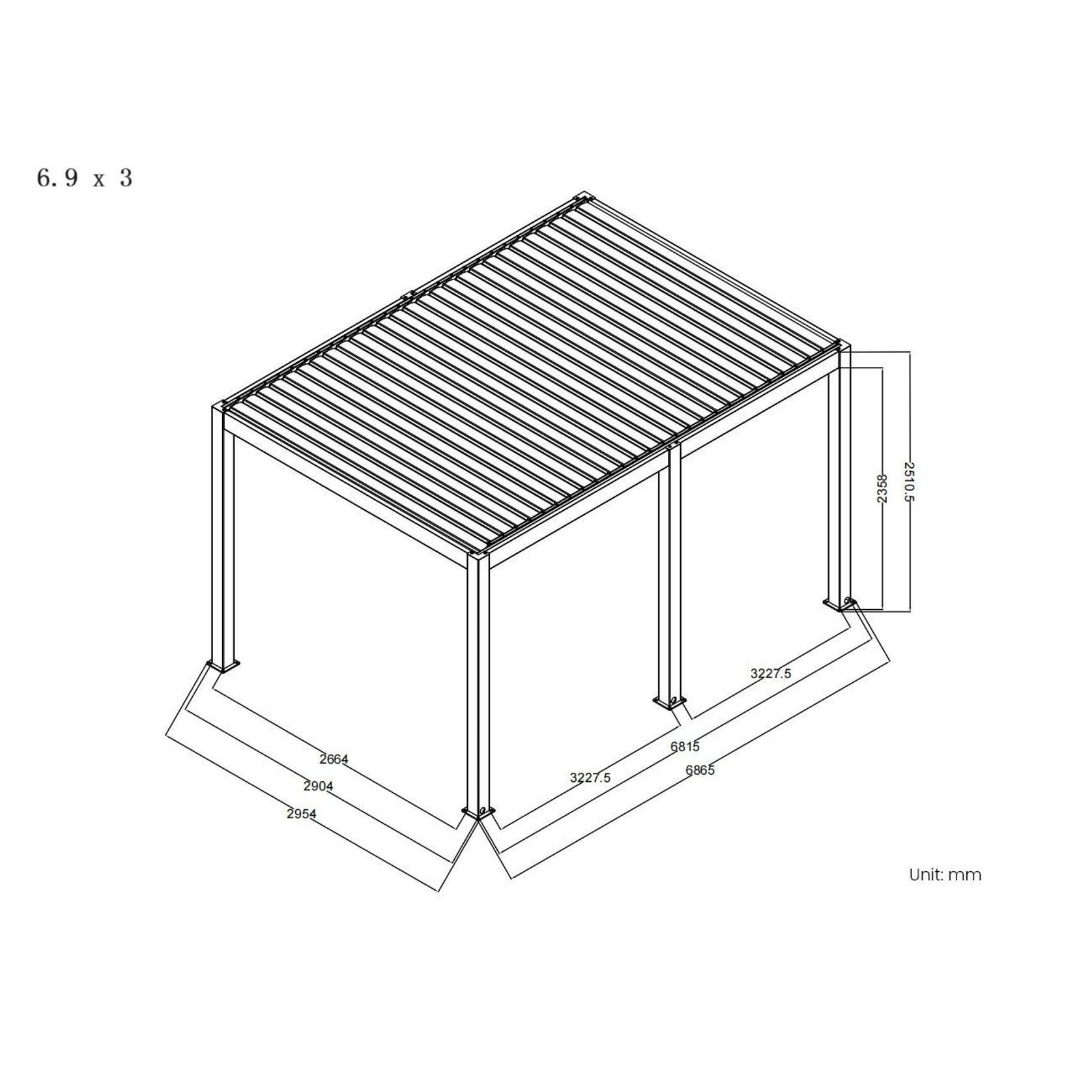 Baltic Manual Freestanding Louvre Roof Aluminium Pergola gallery detail image