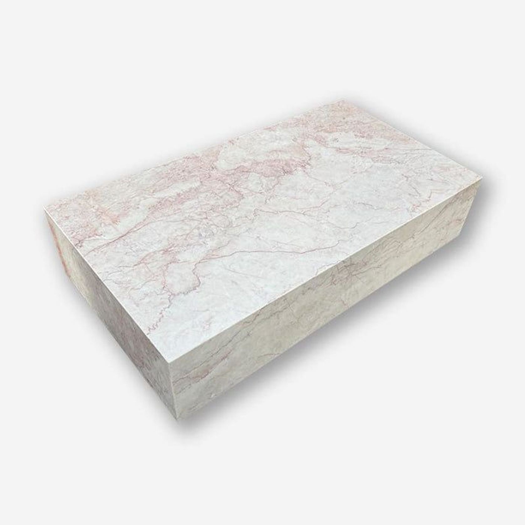 Block Coffee Table - Cream Rosa Marble - Large | Natural Stone Co. gallery detail image