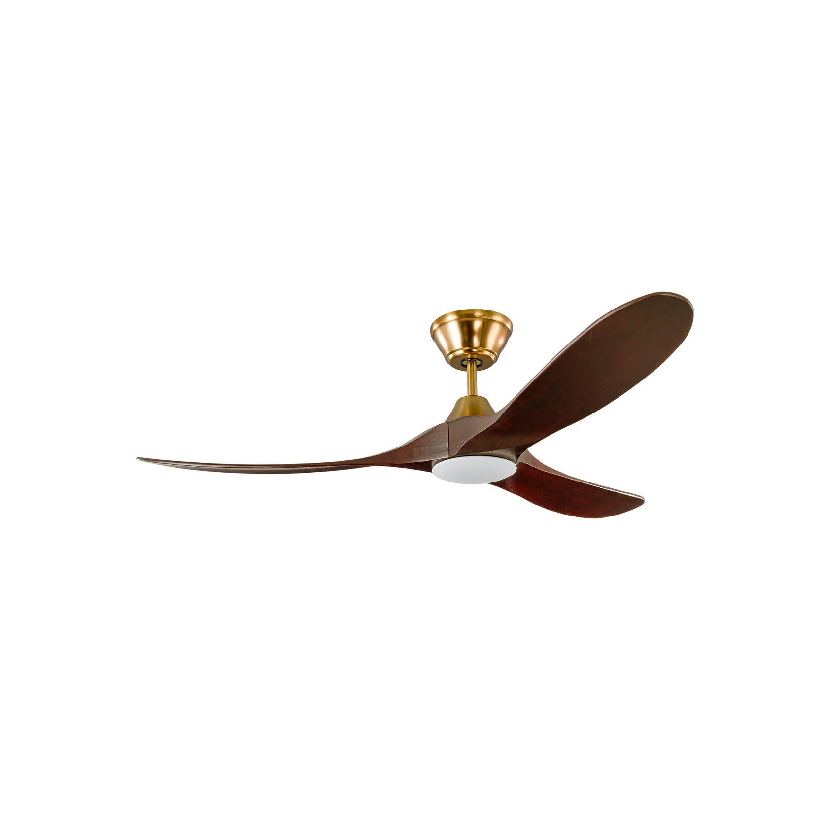 Milano Ceiling Fan Junior Burnished Brass LED Light gallery detail image