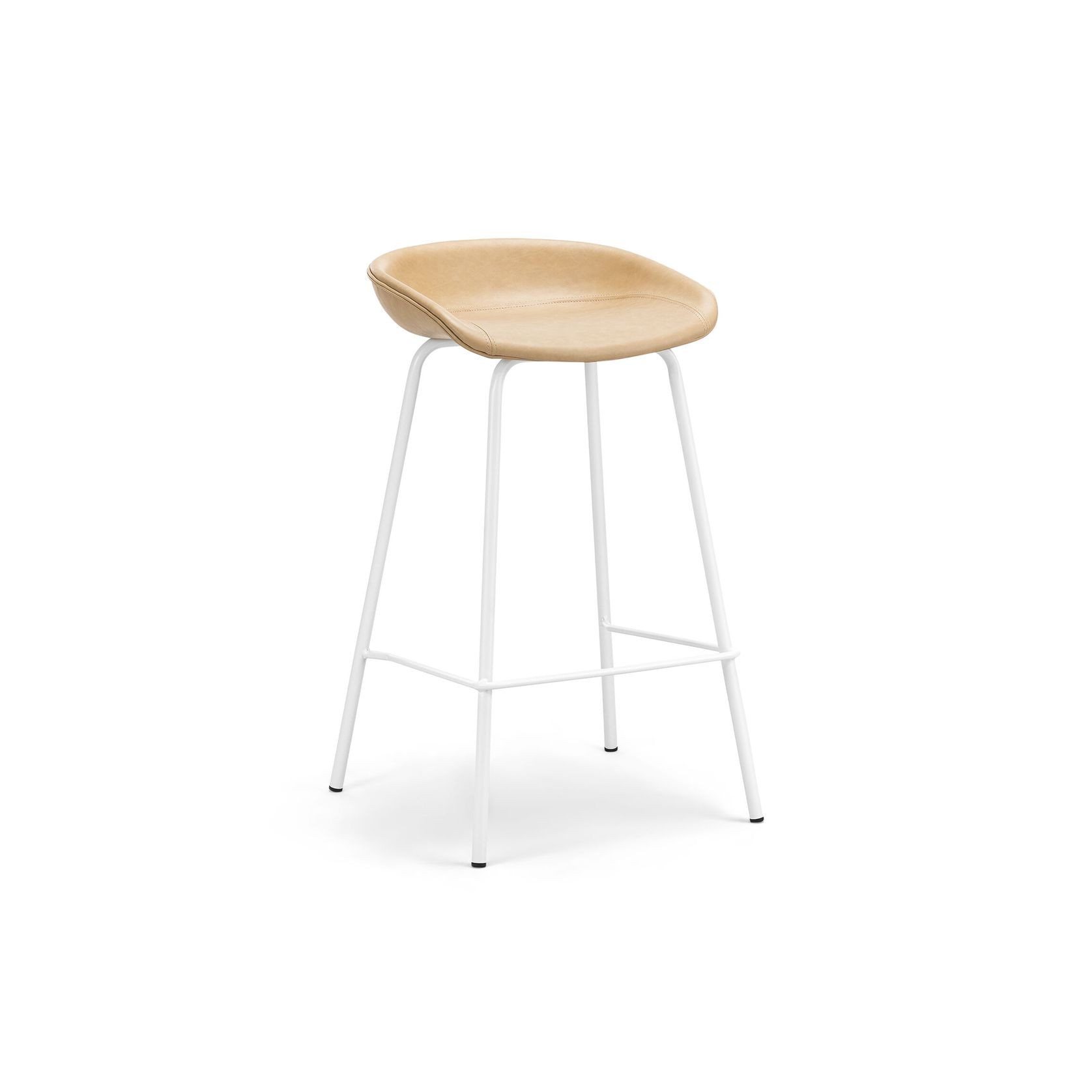 Brandon Vegan Leather Barstool | Set of 2 | Beige Latte gallery detail image