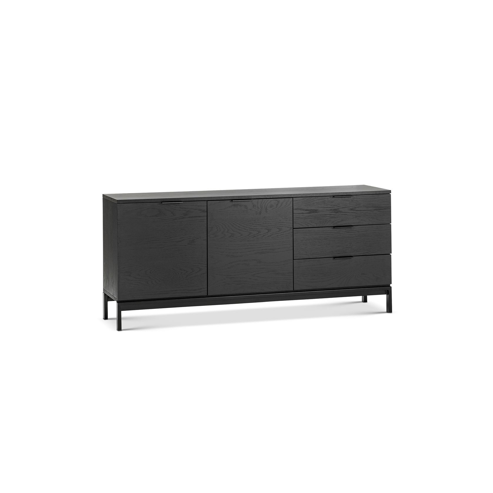 Macy Oak Sideboard Buffet | Black gallery detail image