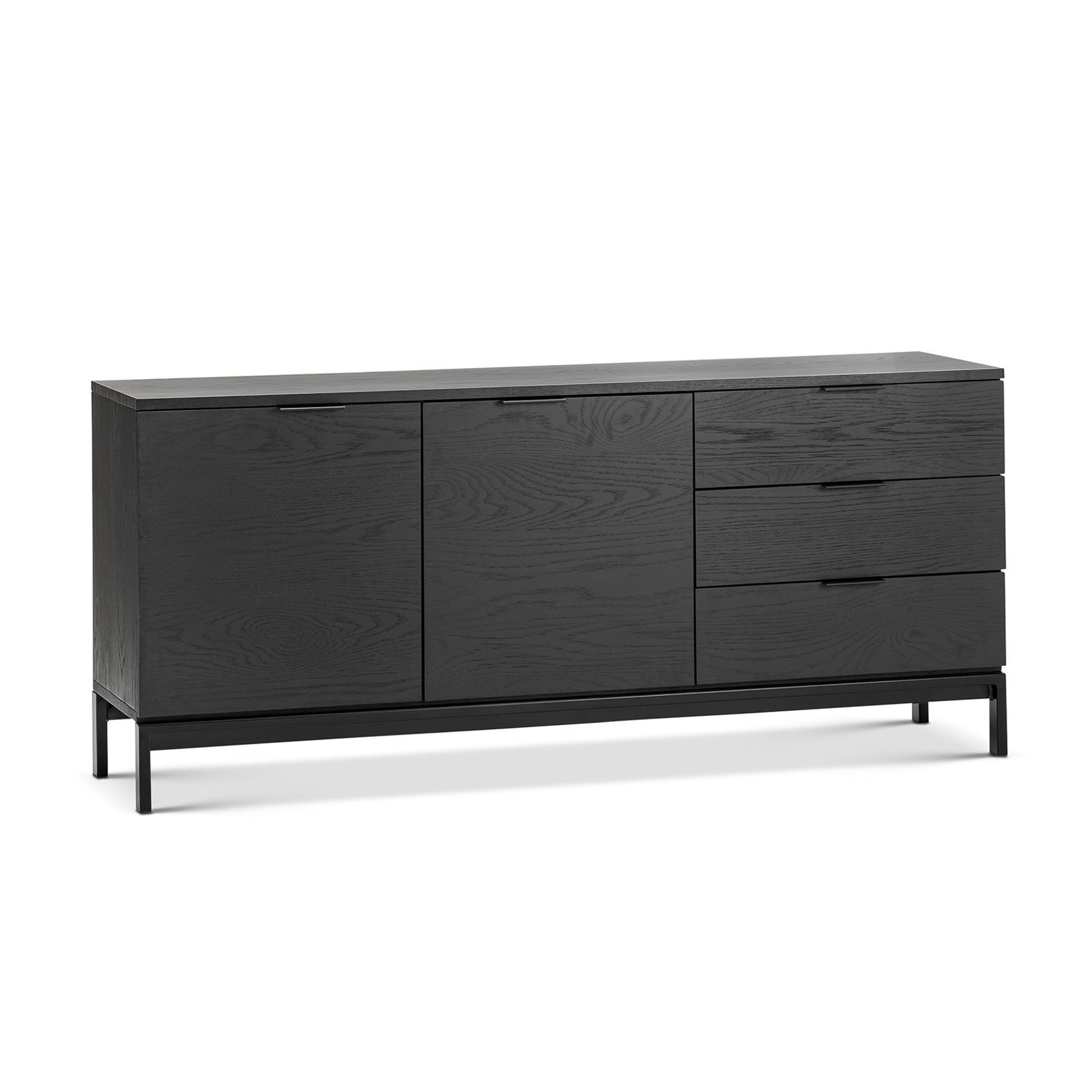 Macy Oak Sideboard Buffet | Black gallery detail image