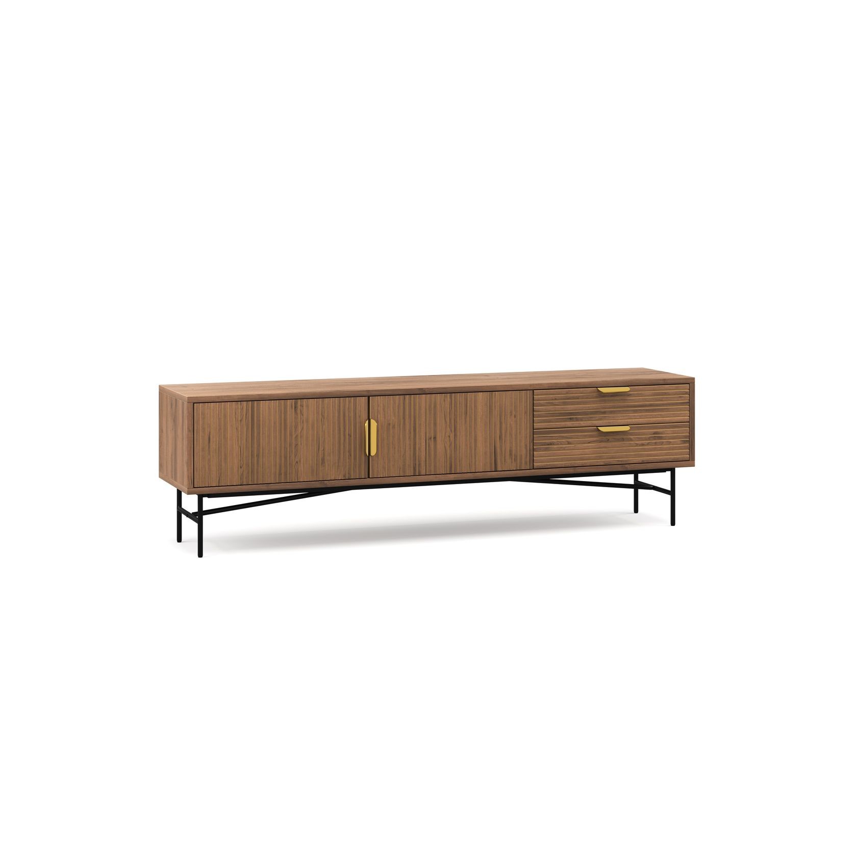 Kina Ripple Slatted TV Entertainment Unit | 180cm | Light Walnut gallery detail image