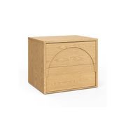 Aurora 2 Drawer Arch Bedside Table | Natural Oak gallery detail image