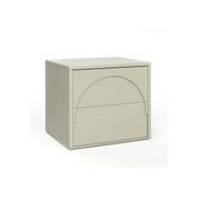 Aurora 2 Drawer Arch Bedside Table | Putty Oak gallery detail image
