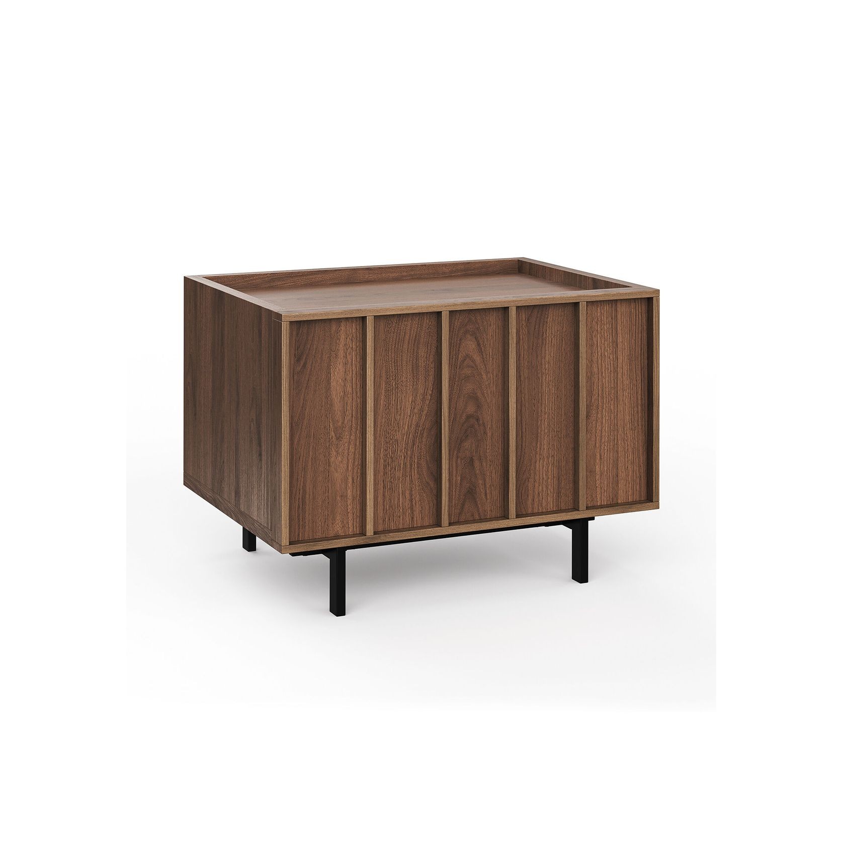 Linea 1 Drawer Bedside Table | Light Walnut gallery detail image