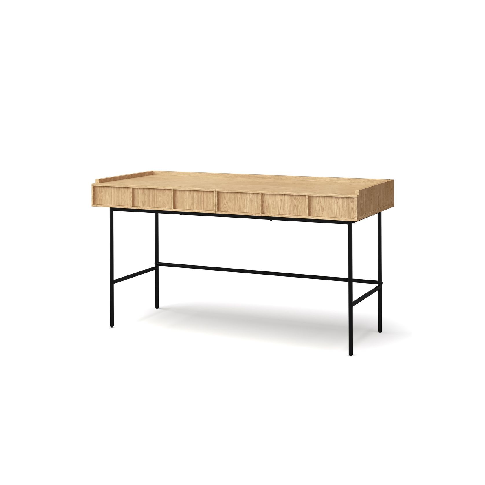 Linea 2 Drawer 140cm Desk Natural Oak | L3 Home gallery detail image