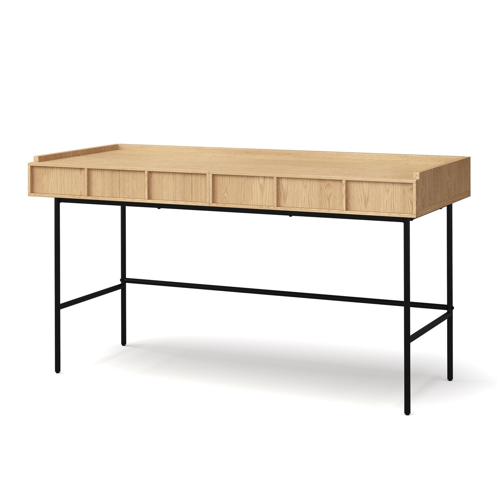 Linea 2 Drawer 140cm Desk Natural Oak | L3 Home gallery detail image