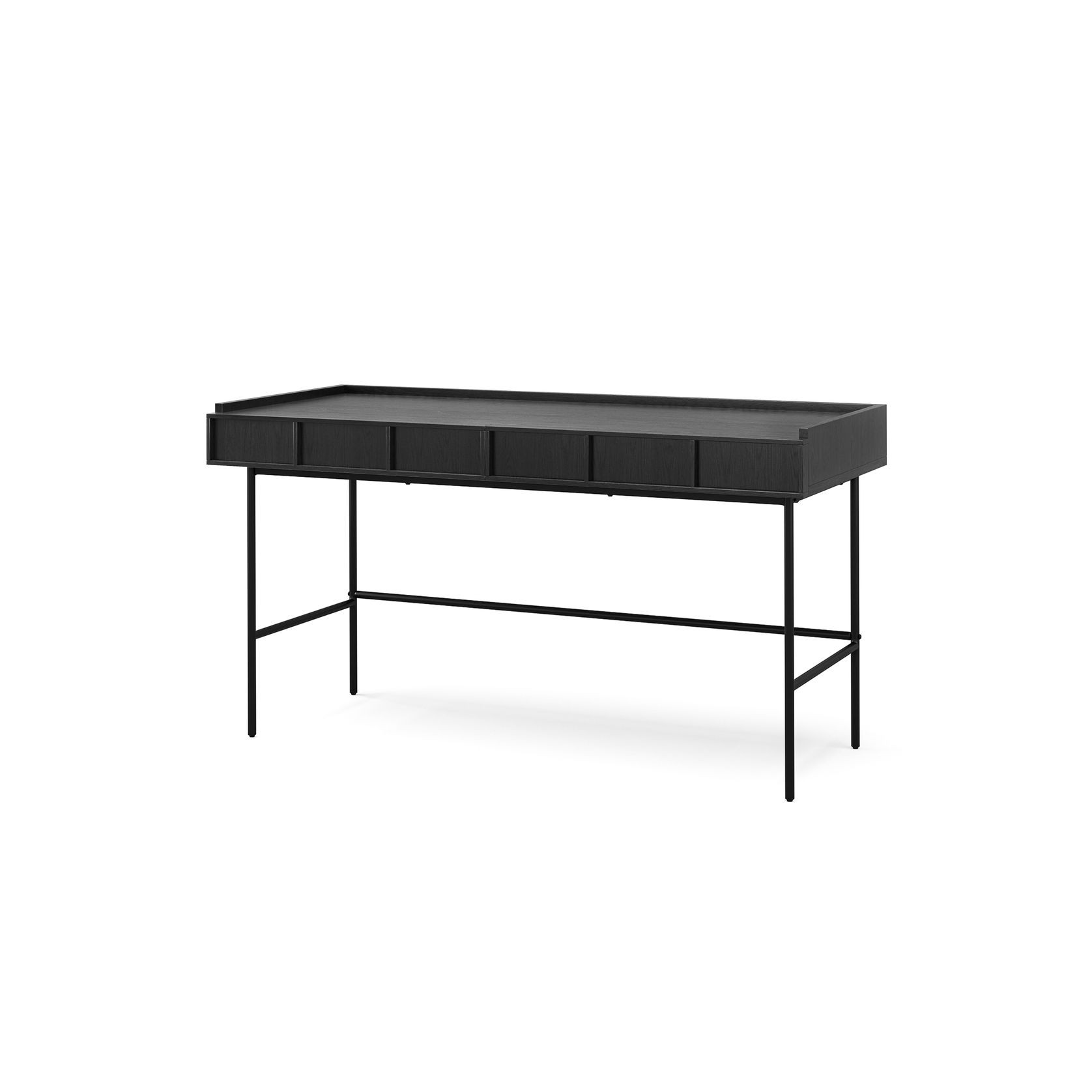 Linea 2 Drawer 140cm Desk Black Oak | L3 Home gallery detail image