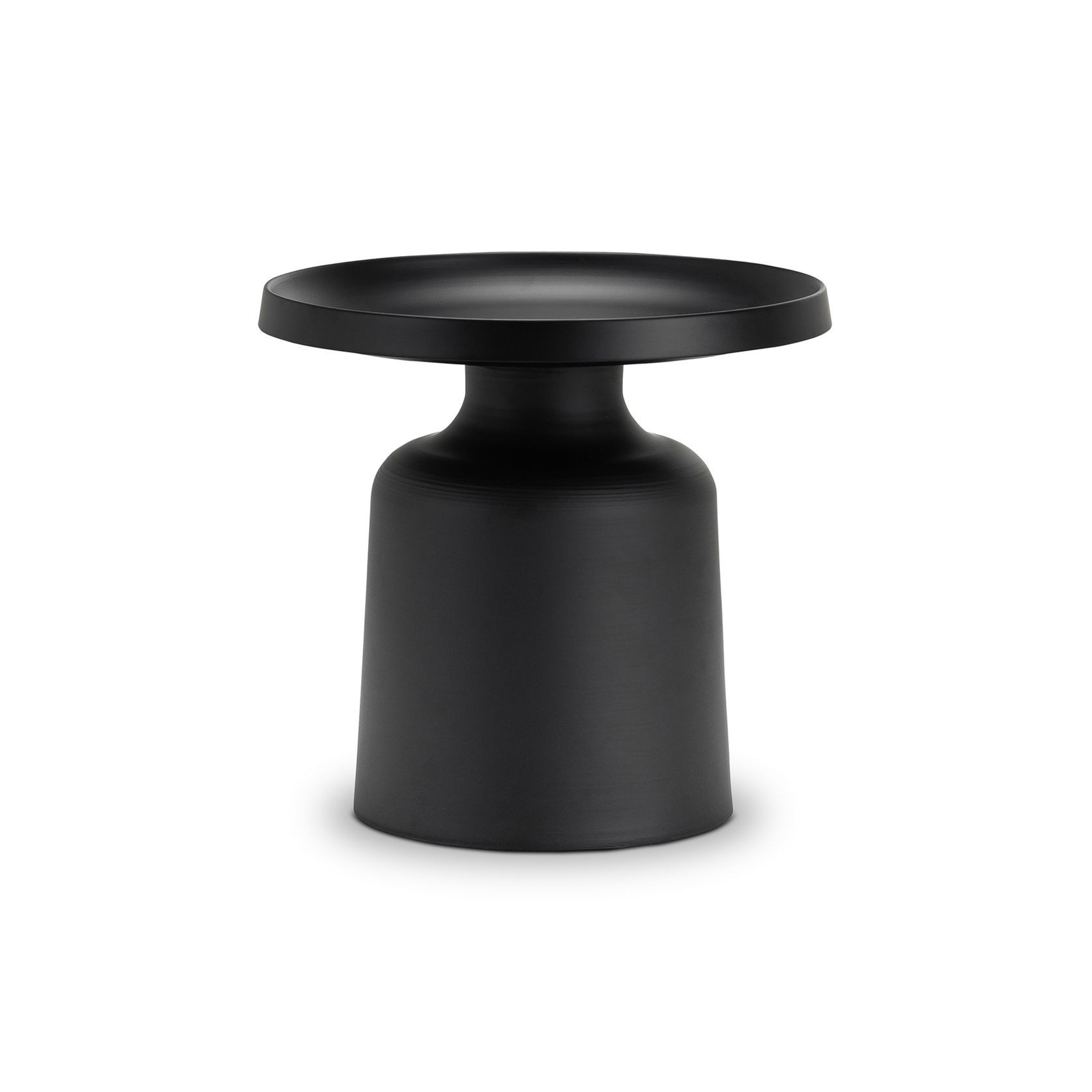 Palemo Round Pedestal Tray Side Table | Matte Black gallery detail image
