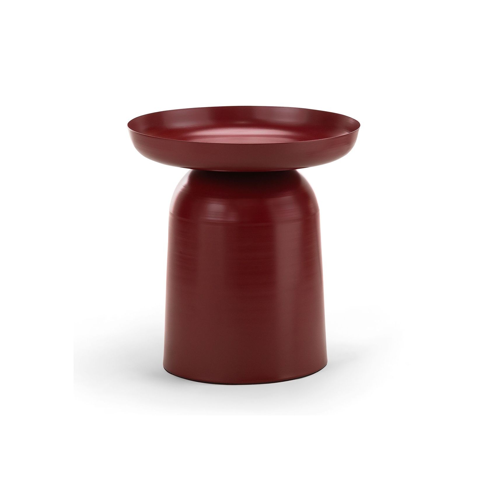 Sirkel Round Pedestal Side Table | Merlot Red gallery detail image