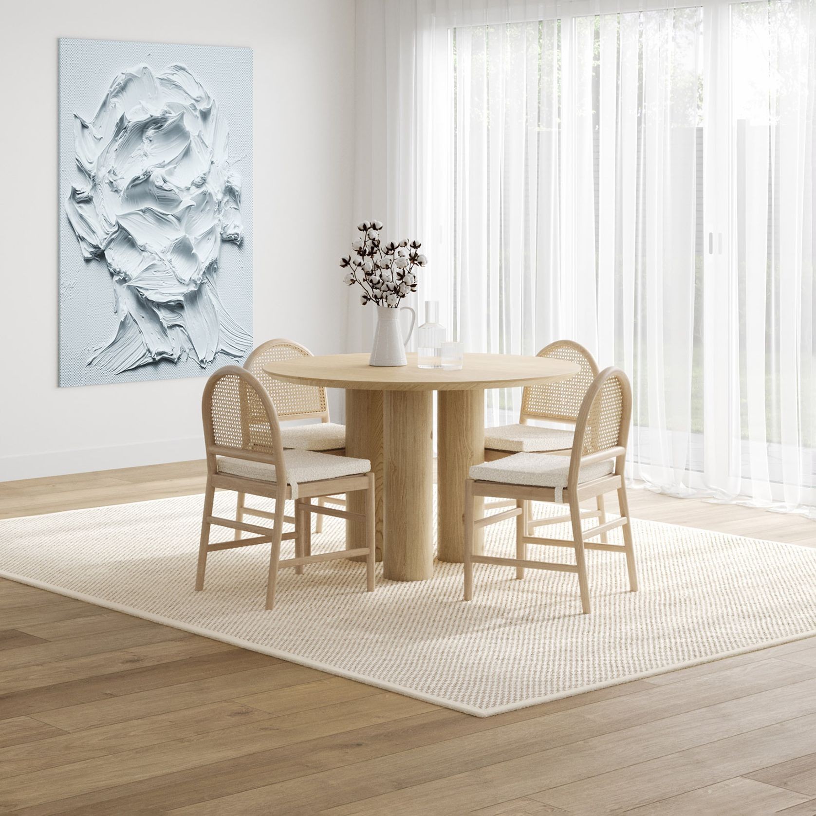 Pila 120cm Round Oak Dining Table | Natural gallery detail image