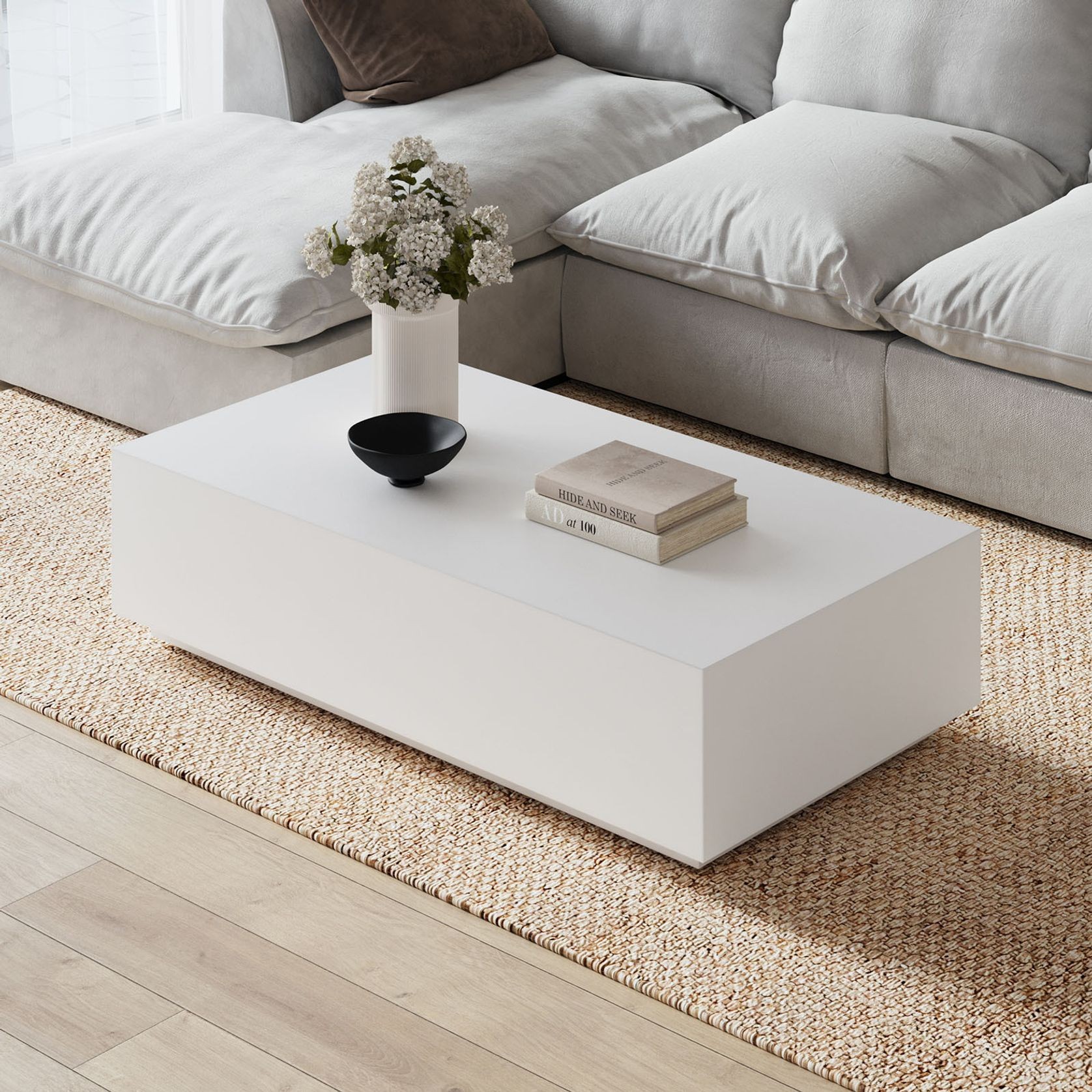 Plade Concrete Coffee Table | White gallery detail image
