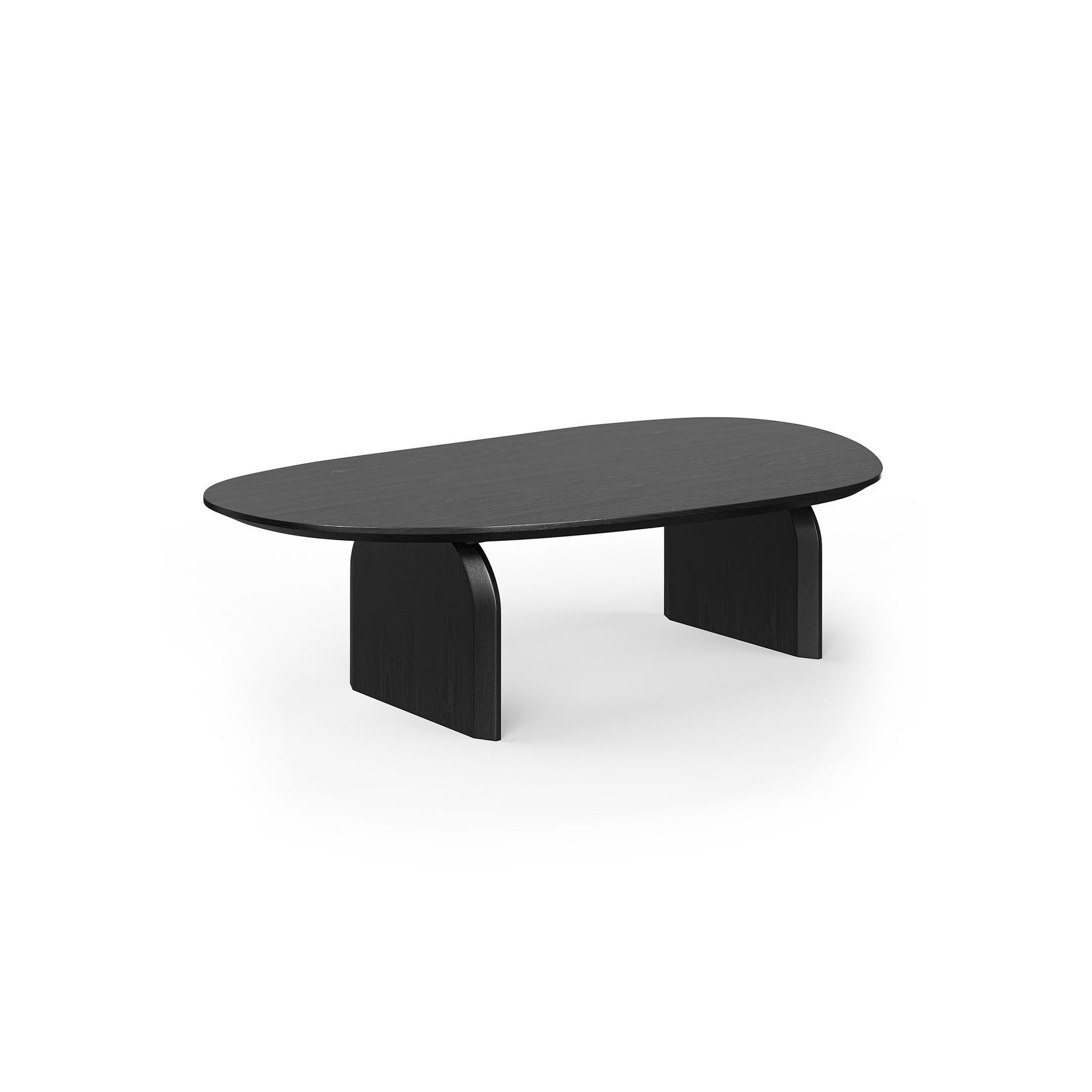 Arco 130cm Oval Oak Coffee Table | Black gallery detail image