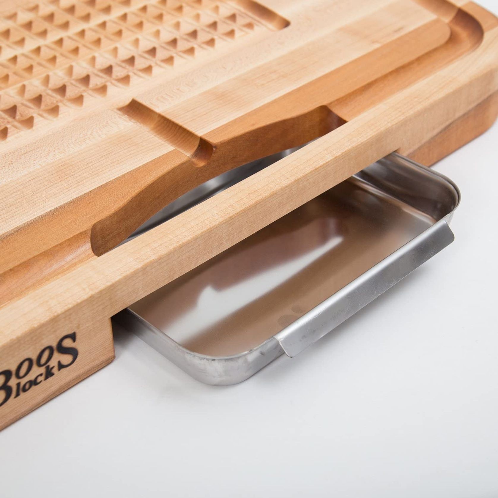 Boos Block Carving Collection Reversible Maple Cutting Board With Juice Groove And Pan gallery detail image