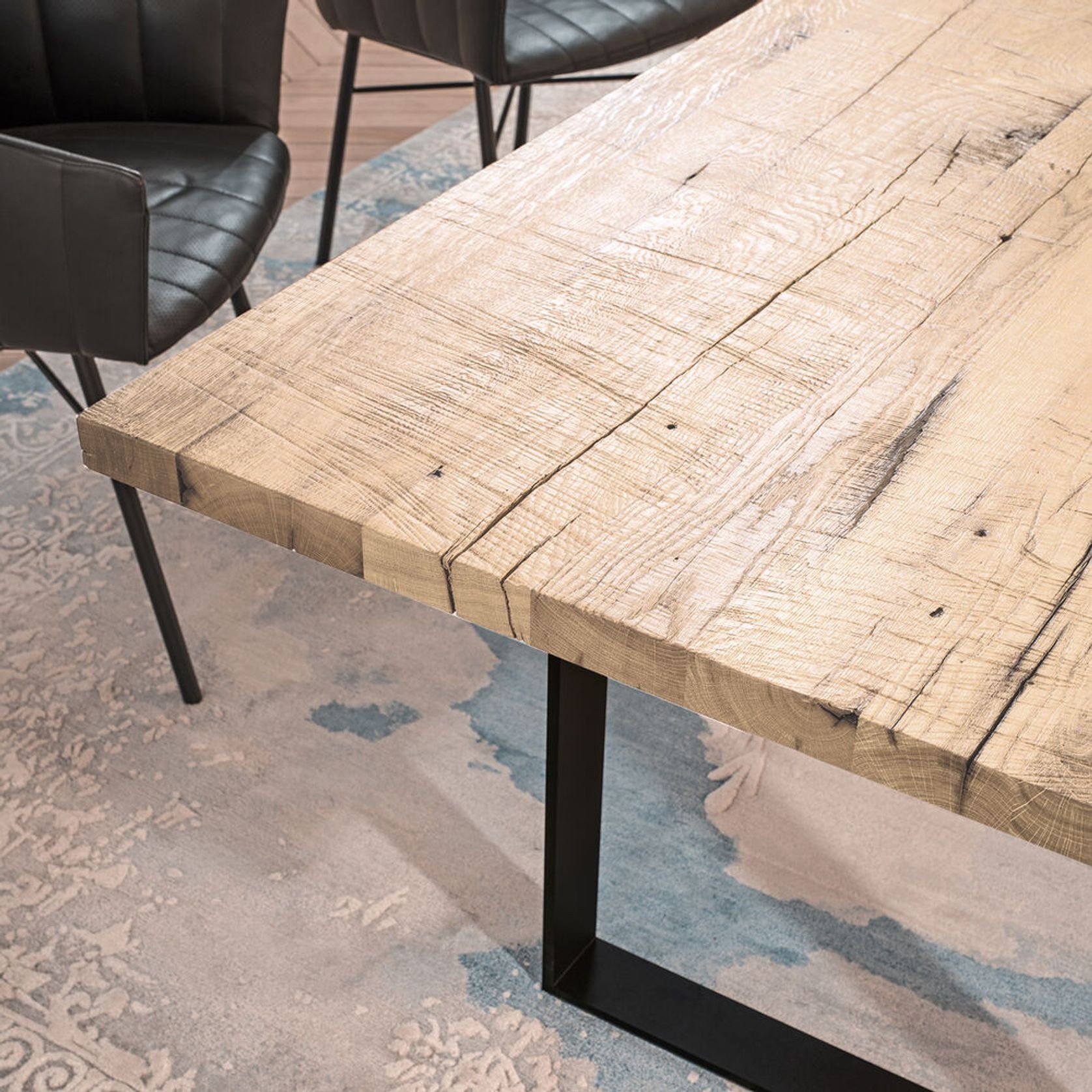 Janua | SC 58 Dining Table | White Oak + Black Legs 300x110cm gallery detail image