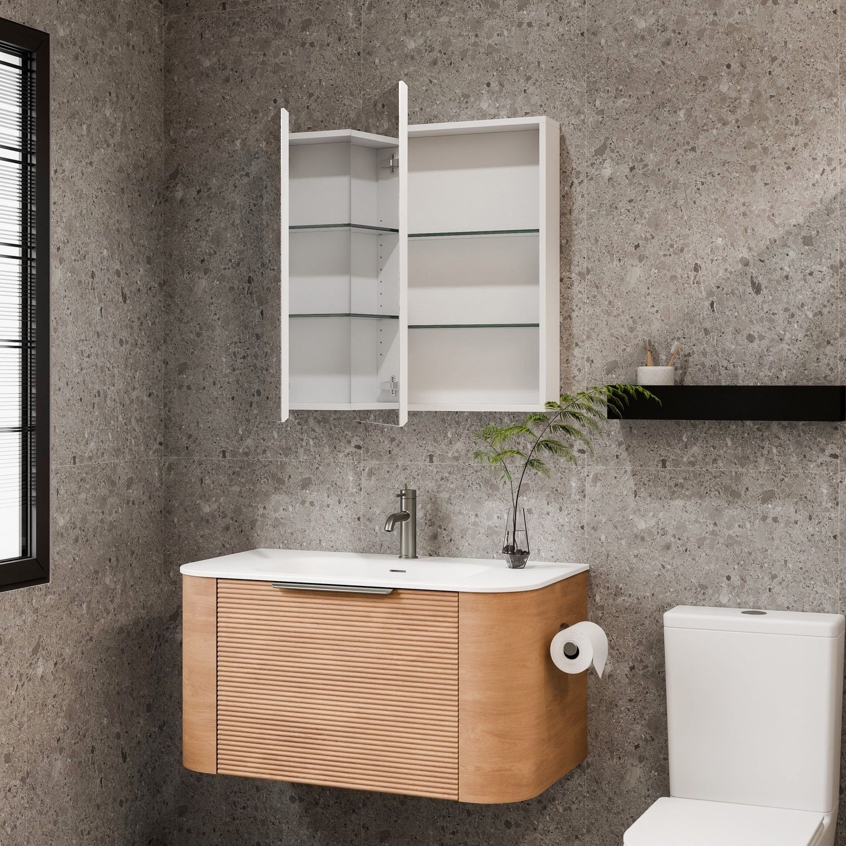 Luxe 750mm Mirror Cabinet | 2 Door gallery detail image