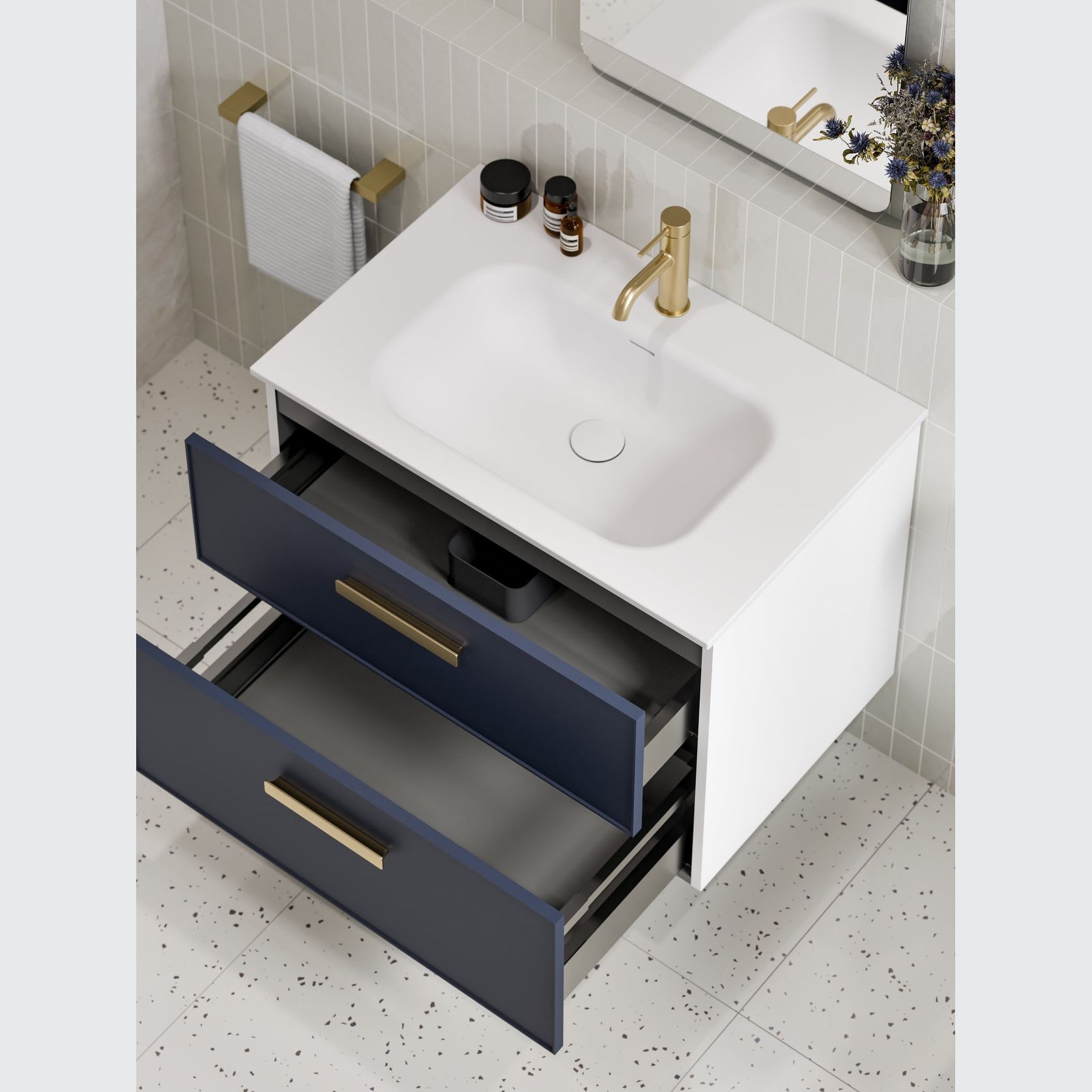 LINEARE 750 DOUBLE DRAWER VANITY | AXEL DRAWER FRONT gallery detail image