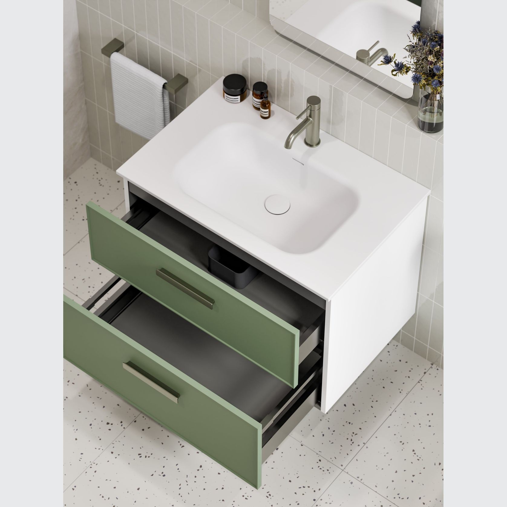 LINEARE 750 DOUBLE DRAWER VANITY | AXEL DRAWER FRONT gallery detail image
