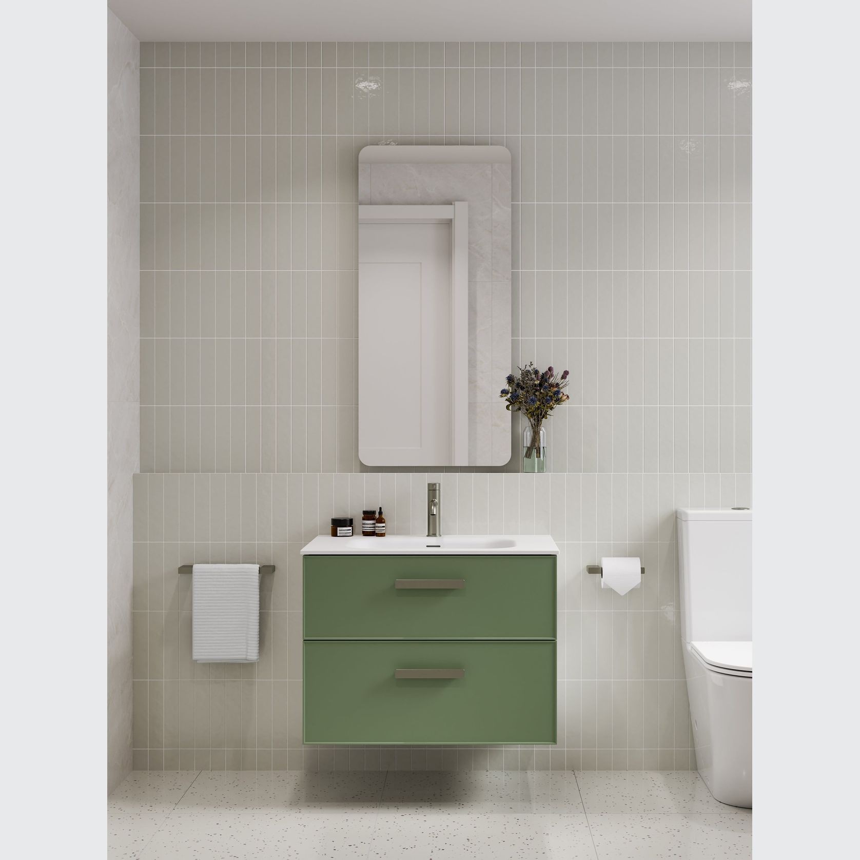 LINEARE 750 DOUBLE DRAWER VANITY | AXEL DRAWER FRONT gallery detail image