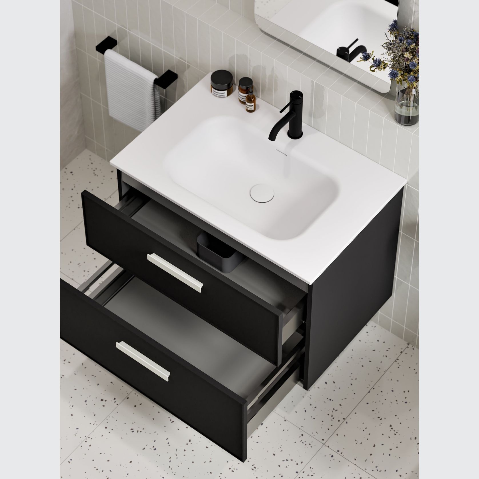 LINEARE 750 DOUBLE DRAWER VANITY | AXEL DRAWER FRONT gallery detail image