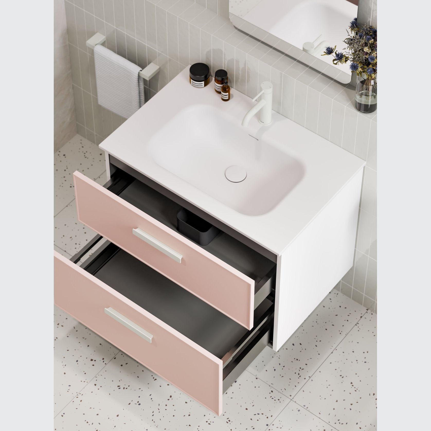 LINEARE 750 DOUBLE DRAWER VANITY | AXEL DRAWER FRONT gallery detail image
