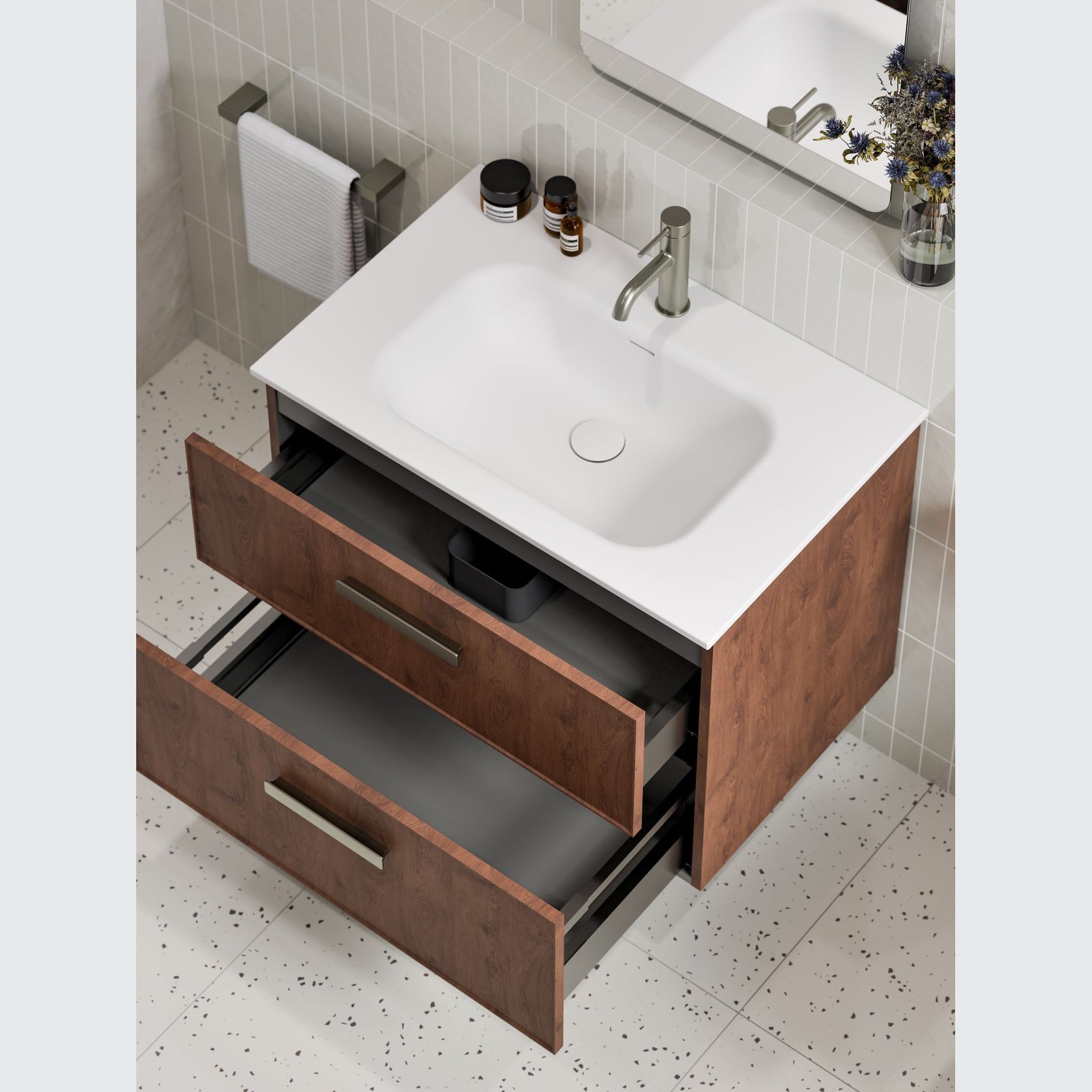 LINEARE 750 DOUBLE DRAWER VANITY | AXEL DRAWER FRONT gallery detail image