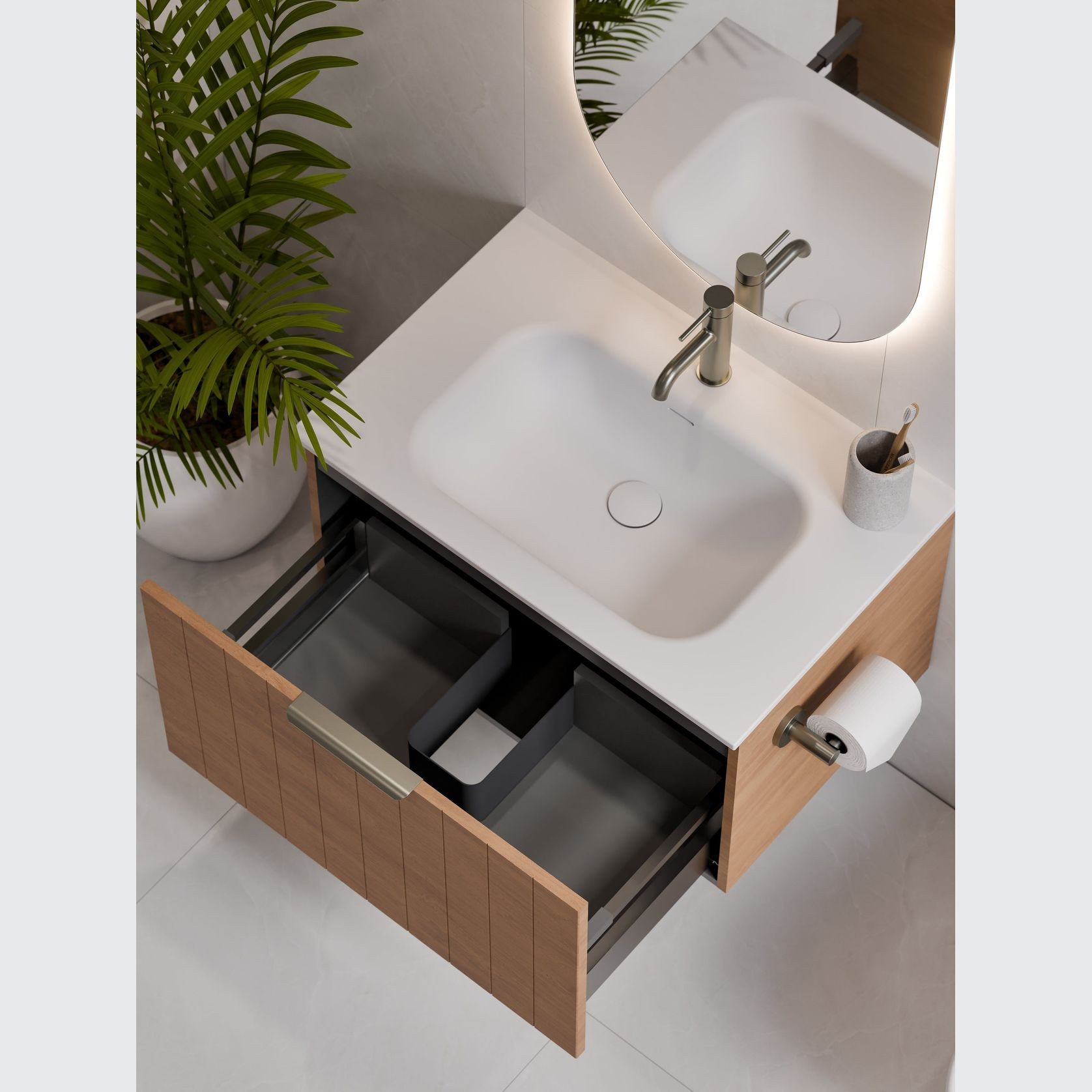 Lineare 750 Coastal Single Drawer Vanity gallery detail image