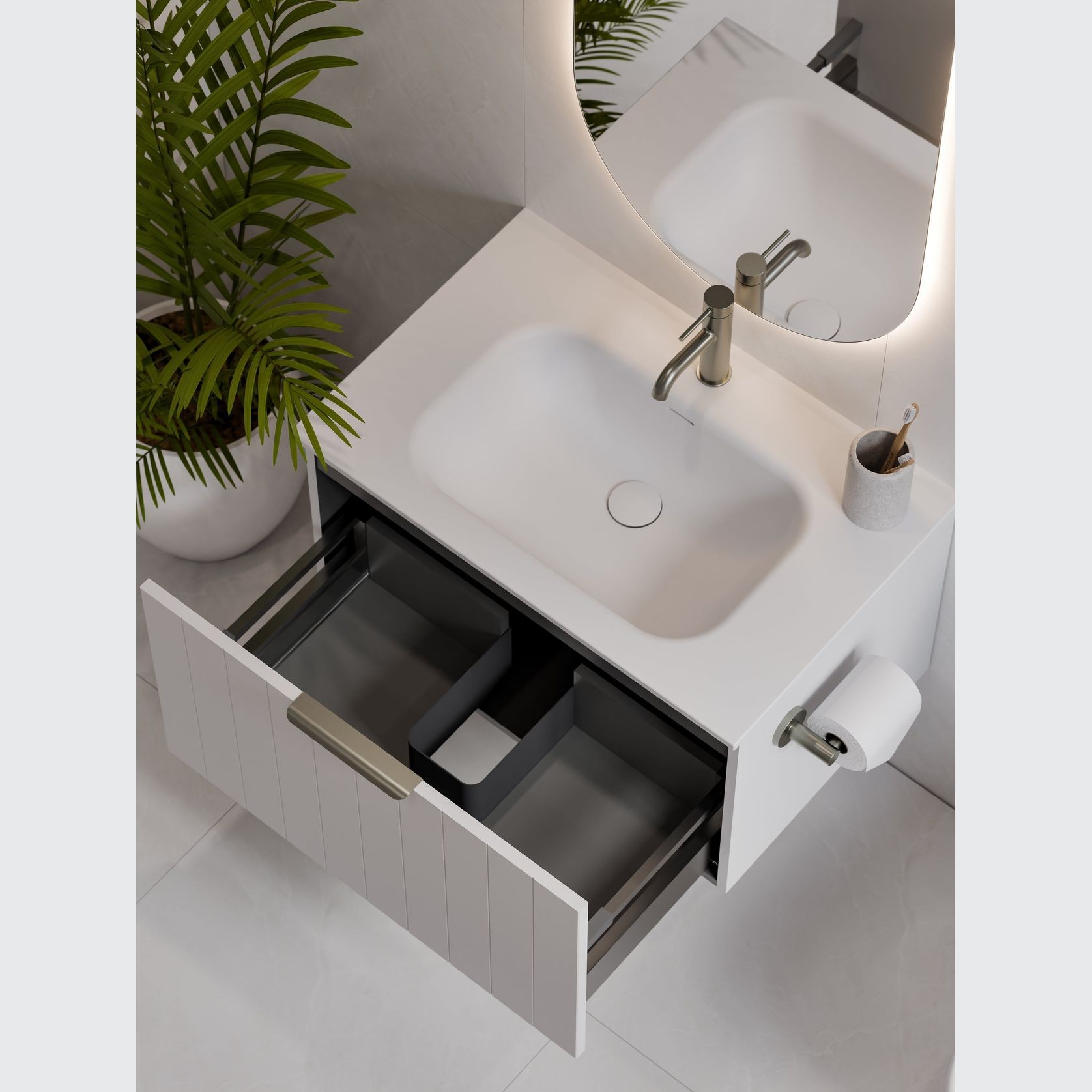 Lineare 750 Coastal Single Drawer Vanity gallery detail image