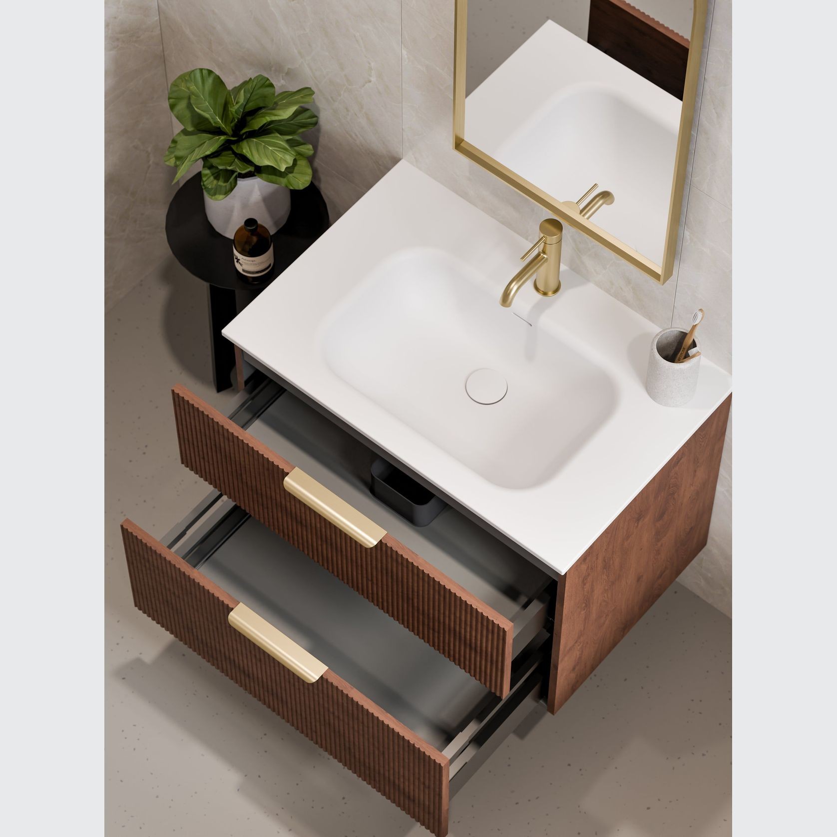 Lineare 750 Pillar 2 Drawer Vanity gallery detail image