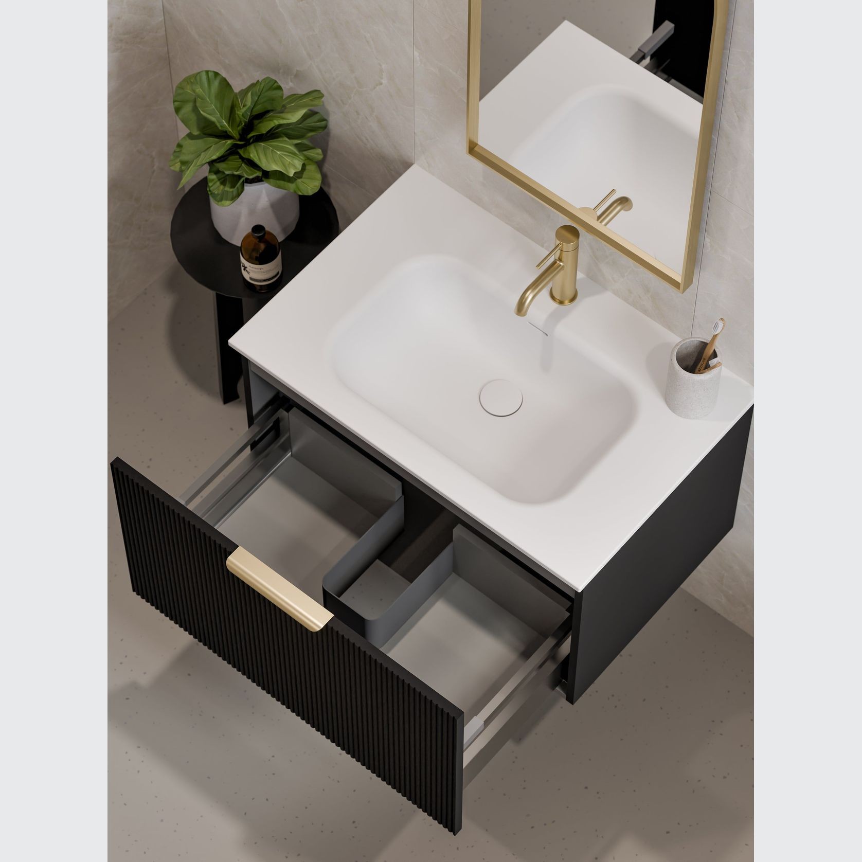 Lineare 750 Pillar Single Drawer Vanity gallery detail image