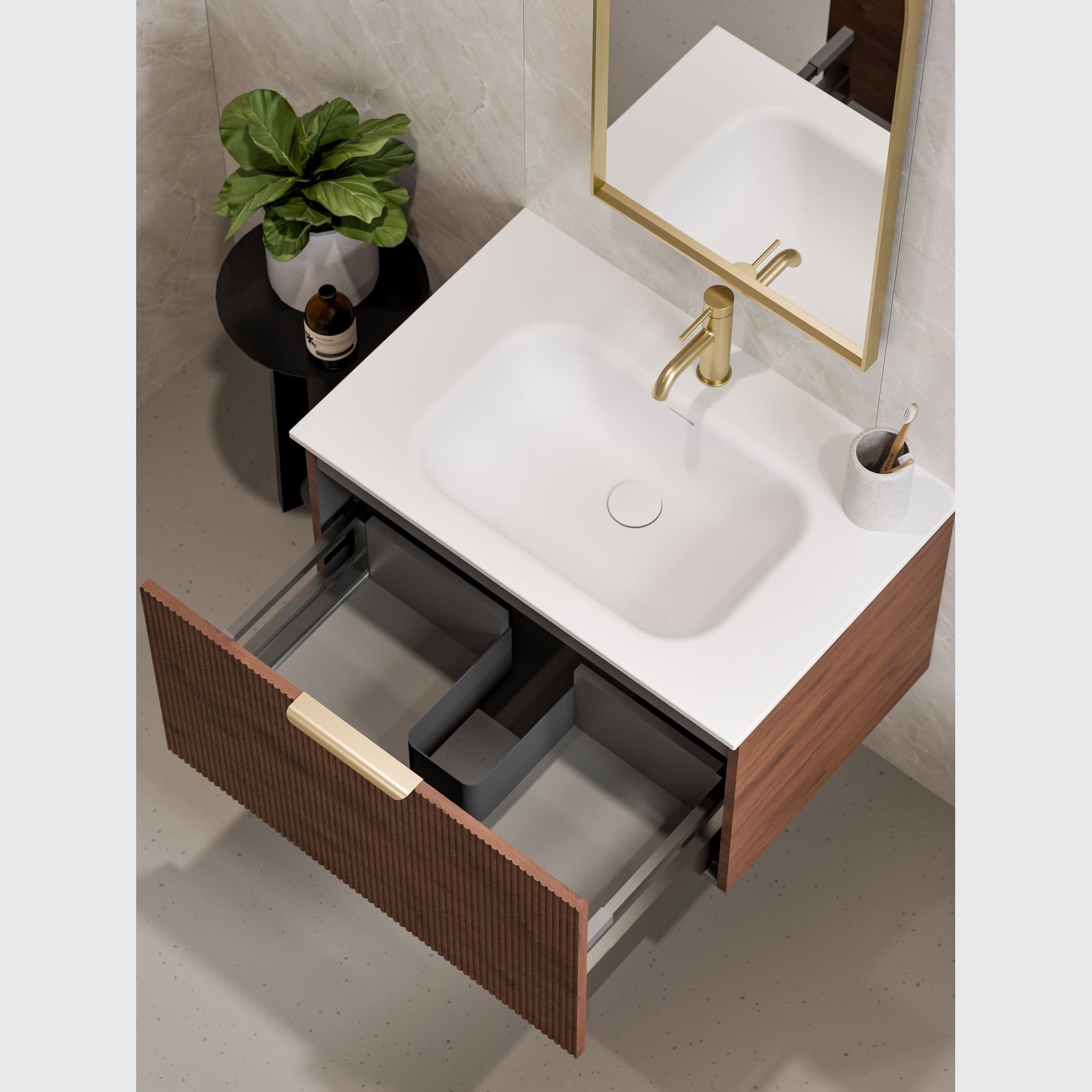 Lineare 750 Pillar Single Drawer Vanity gallery detail image