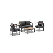 Harvey Outdoor Grey 2+1+1 Lounge Set w/ Coffee Table gallery detail image