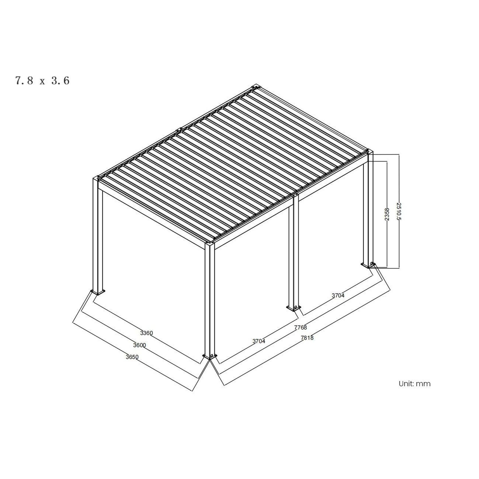 Baltic Manual Freestanding Louvre Roof Aluminium Pergola gallery detail image