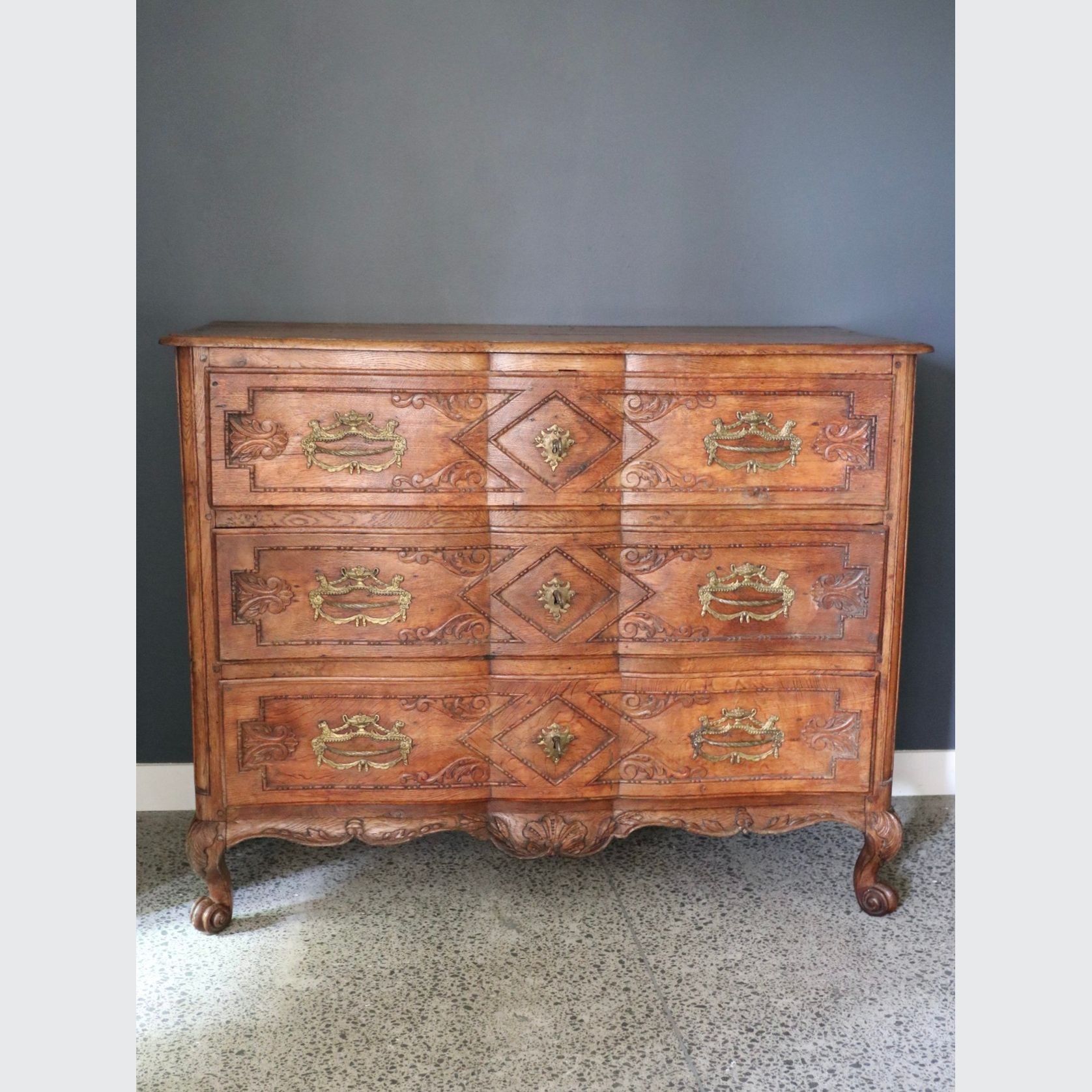 French 18th Century Oak Arbalete Commode gallery detail image